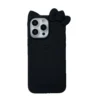 Coque iPhone 17 Pro Silicone Noire – Oreilles de Chat