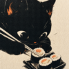 Gros plan sur l illustration de l affiche chat noir