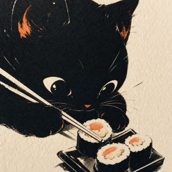 Gros plan sur l illustration de l affiche chat noir