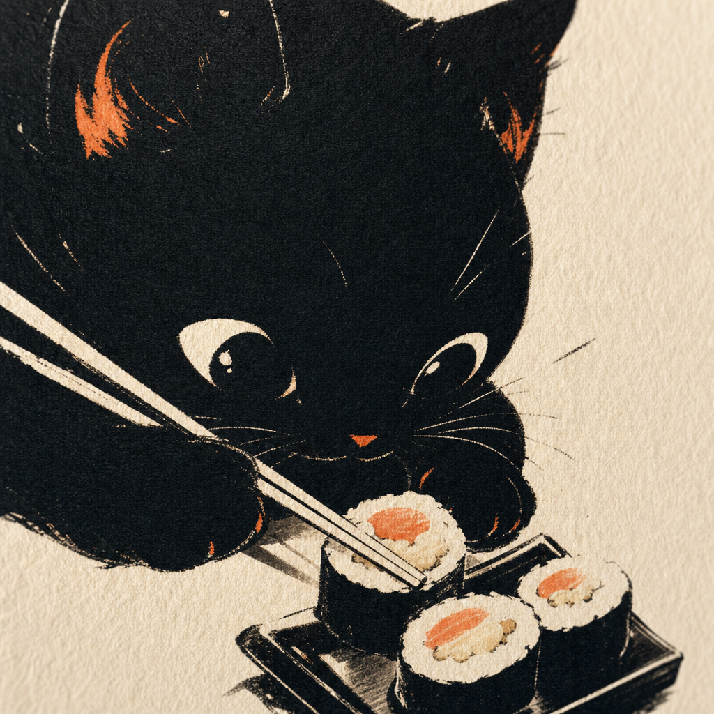 Gros plan sur l illustration de l affiche chat noir