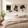 Affiches chat noir au-dessus d un lit