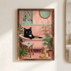 Detail des affiches chat noir style vintage