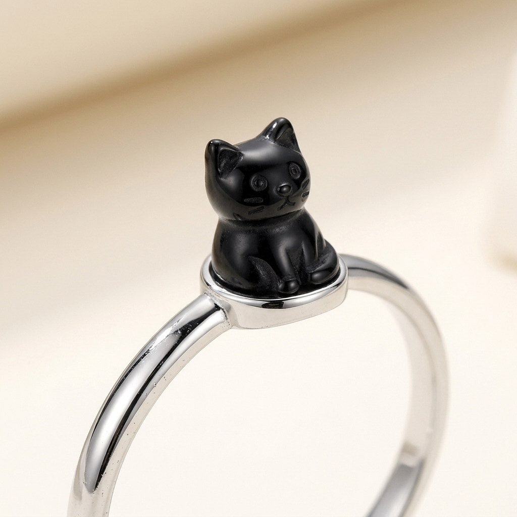 Gros plan macro sur le petit chat de la bague