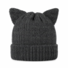Bonnet chat noir a oreilles, fond blanc