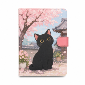 carnet-chat-noir-kawaii-mignon Carnet chat noir kawaii, fond blanc