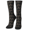 Chaussettes chat noir motif felin, fond blanc