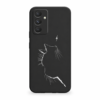 Coque telephone chat noir eclair, fond blanc