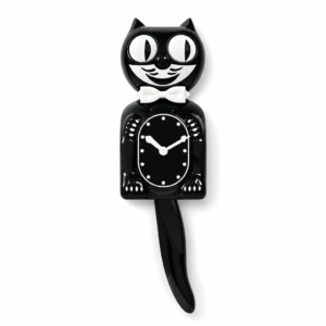 Deco murale chat noir retro, fond blanc