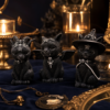 Figurine chat noir gothique a la bougie