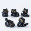 Lot de figurines chat noir porte-bonheur en résine