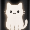 Gros plan sur le chat blanc revele du mug magique
