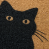 Gros plan sur la matiere du paillasson chat noir