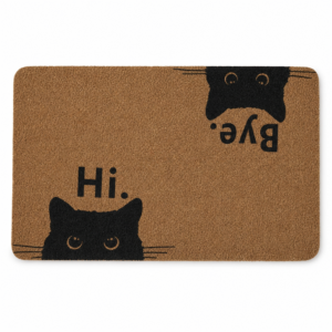 Paillasson chat noir Hi Bye, vue de dessus