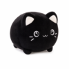 Peluche chat noir kawaii toute douce, fond blanc