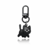 Porte-cle chat noir kawaii, fond blanc
