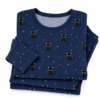 Pyjama chat noir cosy bleu nuit, fond blanc