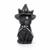Statue de jardin chat noir mystique, fond blanc