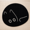 Tapis chat noir rond et doux, vue de dessus