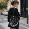 Tote bag chat noir et lune porte a l epaule