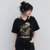 T-shirt chat noir gothique porte