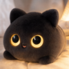 Gros plan sur la veilleuse chat noir lumineuse