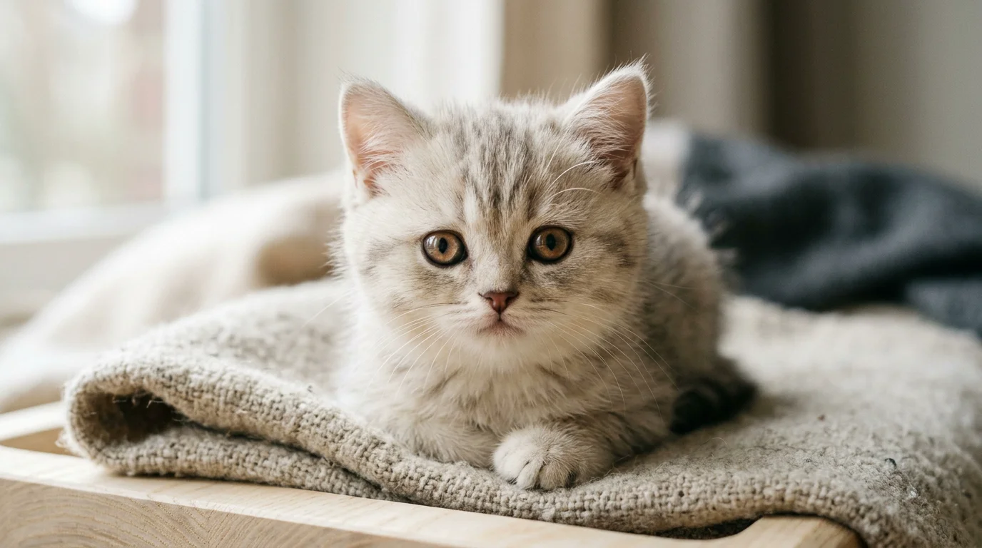 Chaton aux grands yeux ronds et à la fourrure duveteuse